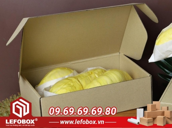 Hộp carton đựng sầu riêng tách vỏ